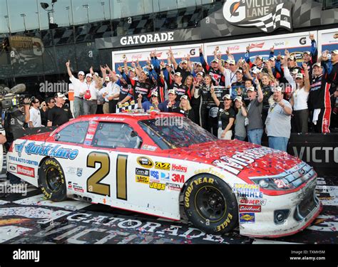 Trevor Bayne celebrates becoming the youngest driver in NASCAR history ...