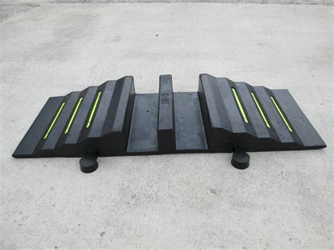 Heavy Duty 2 Channel Rubber Hose and Cable Ramp - Black | Provincial Rubber