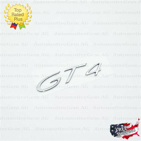 GT4 Emblem Silver Chrome Logo Letter Badge Trunk Lid Nameplate for Por ...