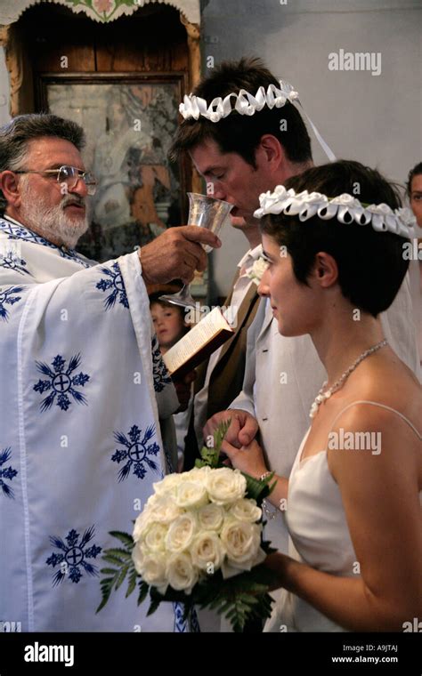 Greek orthodox wedding, Ikaria, Greece Stock Photo - Alamy