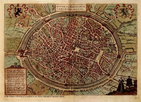 Plan de la Ville de Bruges (Belgique) - Braun & Hogenberg | Amazing ...