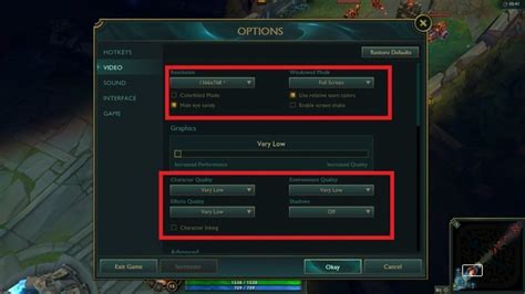 Best settings for League of legends LOL