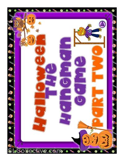 HALLOWEEN THE HANGMAN GAME PART TWO worksheet - Free ESL printable ...