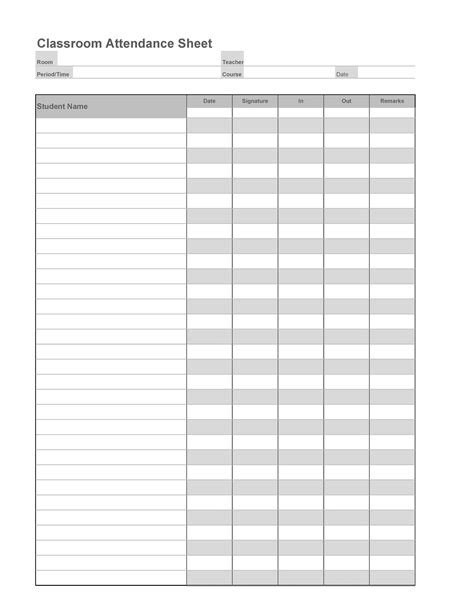 Free Printable Attendance Templates