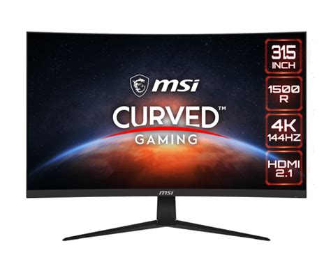 MSI G321CU 32 LED Curved UHD FreeSync With HDR Gaming Monitor(DisplayPort,Type-C, HDMI)-Black ...