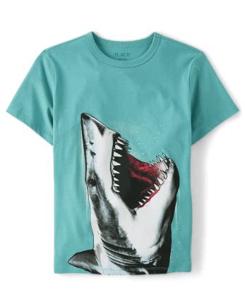 Boys Short Sleeve Shark Mouth Graphic Tee | The Children's Place - CLEAR AQUA