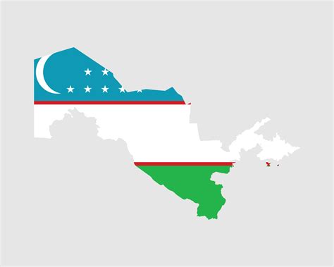 Uzbekistan Flag Map. Map of the Republic of Uzbekistan with the Uzbek ...