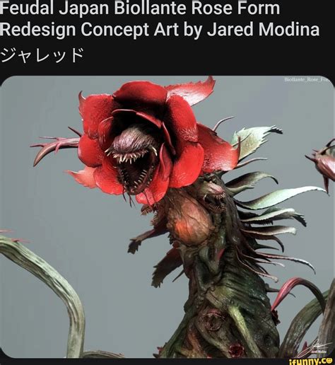 Feudal Japan Biollante Rose Form Redesign Concept Art by Jared Modina - iFunny