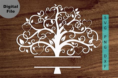 Family Tree 9 Members Svg, Family Heart Tree Svg/png.dxf File, Family ...