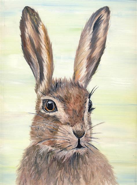 Country Hare Rabbit, Oil Painting, A4 Art Print, Limited Edition - Etsy