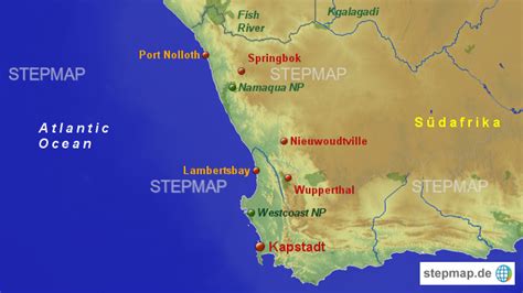 StepMap - Namaqua-Kapstadt - Landkarte für Südafrika