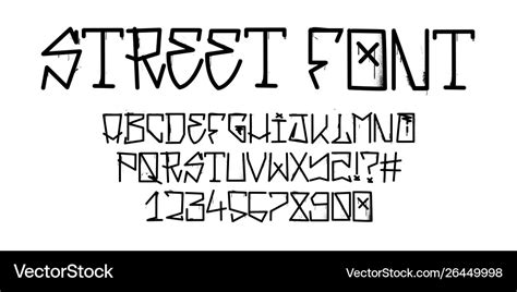 Tag graffiti font street alphabet Royalty Free Vector Image