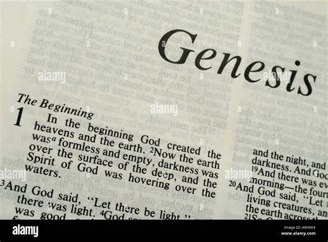 The first page of the Holy Bible Genesis and The beginning Stock Photo ...