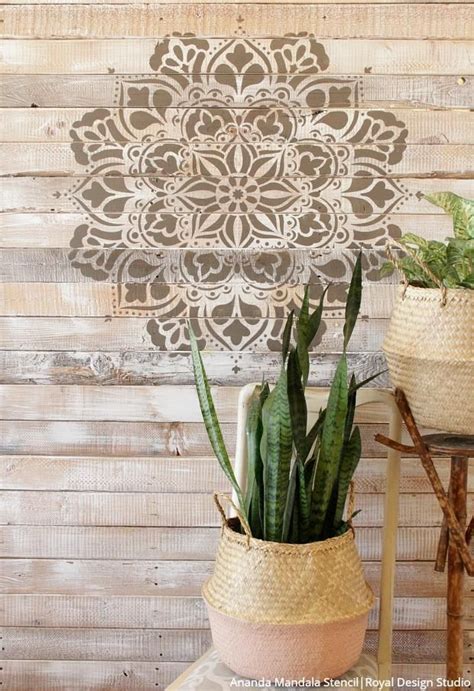 Top 3 Mandala Decorating and Stencil Ideas | Stencil wall art, Mandala ...