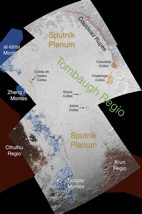 New Horizons Team Quietly Releases Maps With The Informal Names For Features on Pluto and Charon ...
