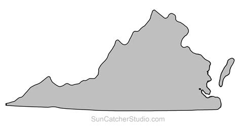 Virginia – Map Outline, Printable State, Shape, Stencil, Pattern | Bottle cap crafts, Paper bead ...