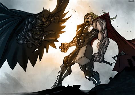 Thor Vs. Batman by TheRisingSoul on DeviantArt