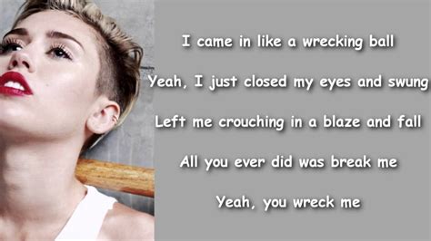 Miley Cyrus - Wrecking Ball - Lyrics Testo - YouTube