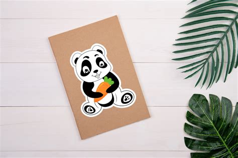 Cute Panda Printable Sticker Bundle By Regulrcrative | TheHungryJPEG