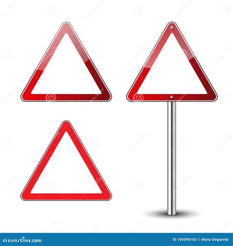 Triangle road signs set stock vector. Illustration of post - 104596165