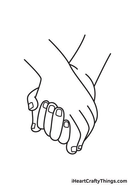 Holding Hands Drawing - How To Draw Holding Hands Step By Step