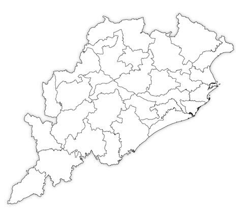 Odisha Outline Map, Odisha Blank Map