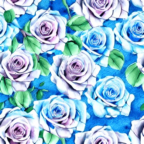 Pastel Blue Roses Graphic · Creative Fabrica