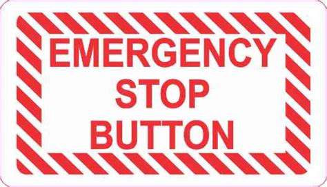 3.5in x 2in Emergency Stop Button Sticker Vinyl Decal Sign Stickers ...