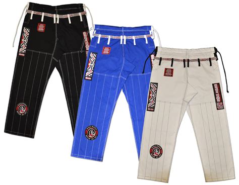 ROLL HARD Brazilian Jiu Jitsu RipStop Gi Pants - White, Blue, Black