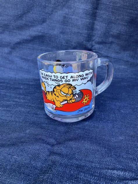 VINTAGE 1978 MCDONALD'S Garfield Glass Coffee Tea Mugs With Handle $10.00 - PicClick