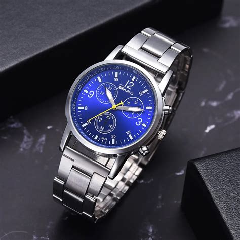 Fashion Men's Steel Belt Analog Sport Quartz Wrist Watch Top Brand Luxury Sports Wristwatch Mens ...