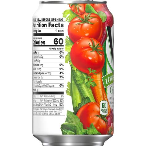 Low Sodium V8 Tomato Juice Nutrition Facts - Nutrition Ftempo