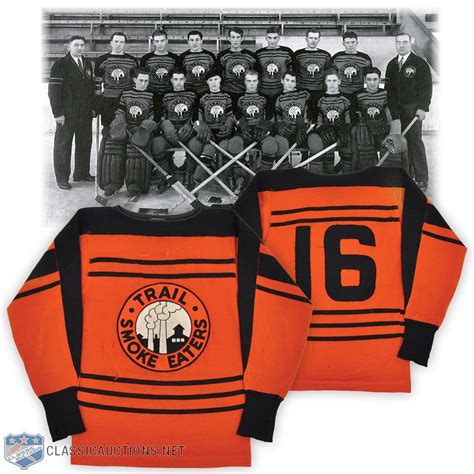 Lot Detail - Gorgeous Trail Smoke Eaters 1937-42 Game-Worn Wool Jersey ...