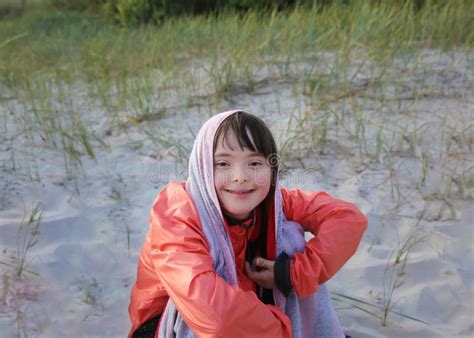 Portrait of Little Girl Smiling Outside Stock Photo - Image of ...