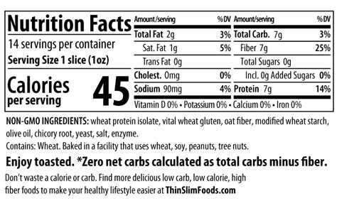 Zero Net Carb, Low Carb, Keto Bread Plain | Protein Bread | Make Bread the Hero Again | ThinSlim ...