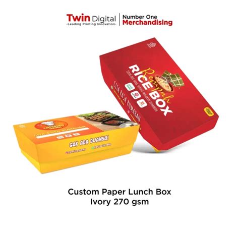 Paper Lunch Box Ivory Custom - Twin Digital