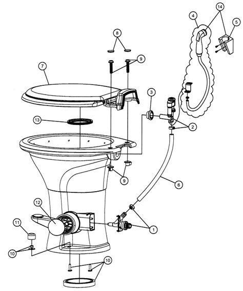 Dometic 310 China RV Toilet 302310113 Bone With Hand Spray