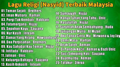 LAGU RELIGI NASYID TERBAIK MALAYSIA SEPANJANG MASA - YouTube