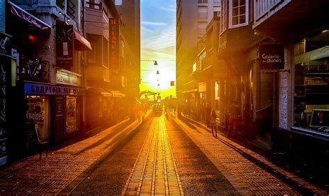 Free Images : light, sun, sunset, road, street, night, sunlight, morning, alley, dawn, city ...