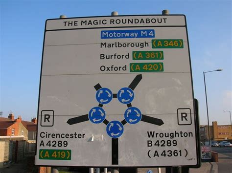 Magic Roundabout in Swindon, a unique intersection