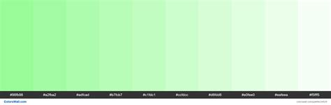 Tints of Pale Green #98FB98 hex color | Hex colors, Hex color palette, Color swatches