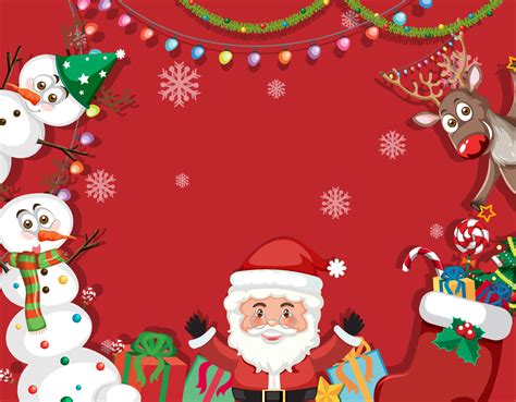 Christmas background template with Santa Claus and friends 5920365 Vector Art at Vecteezy