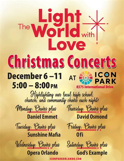 Icon Park celebrating the season with nightly concerts, charity drive