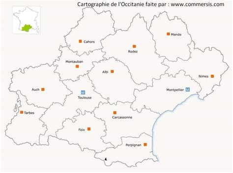 Les treize départements qui composent la région Occitanie