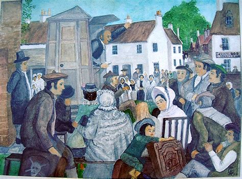 A MORE REALISTIC "SCENE OF THE HOLY FAIR" PAINTING BY LATE MAUCHLINE ARTIST, CHARLIE IMRIE.