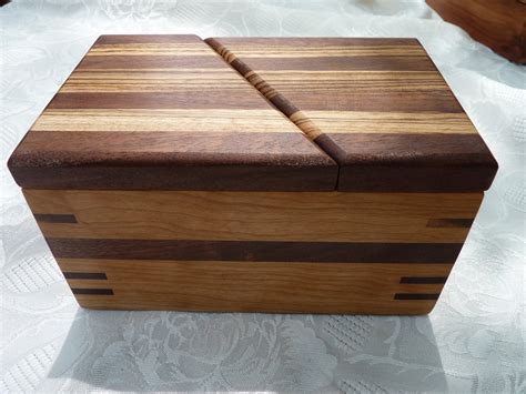 Handcrafted Wooden Jewelry/ Keepsake Box in Cherry with Swivel