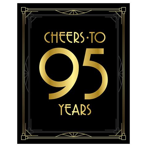 Cheers to 95 Years: Printable Sign. 95 Years Old Birthday - Etsy