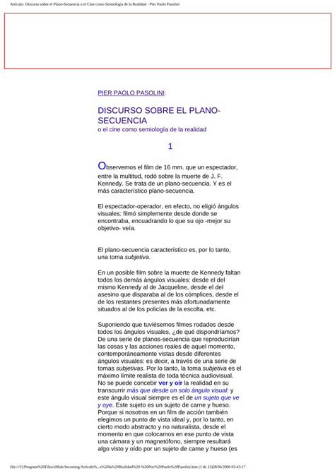 (PDF) DISCURSO SOBRE EL PLANO- SECUENCIA 1 - el cine signo ... · El ...