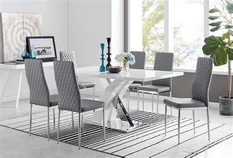 Buy Furniturebox UK Dining Set - Atlanta Dining Table and Milan Chairs Set Of 6 - Contemporary ...