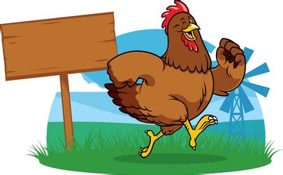 Cartoon running chicken Royalty Free Vector Image